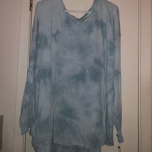 Calvin Klein Blue Long Sleeve Tie-dye Top